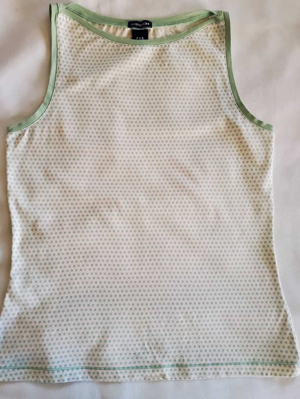 Vintage Gap Green Polka Dot Tank-size Medium